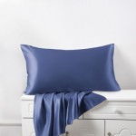 Online Dark Blue Silk Pillowcases UK