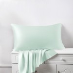 Online Light Cyan Silk Pillowcases UK