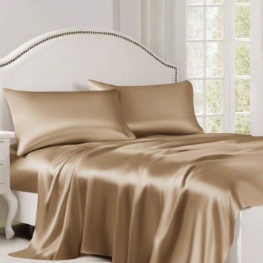 Online Cappuccino 22 Momme Mulberry Silk Flat Sheet UK