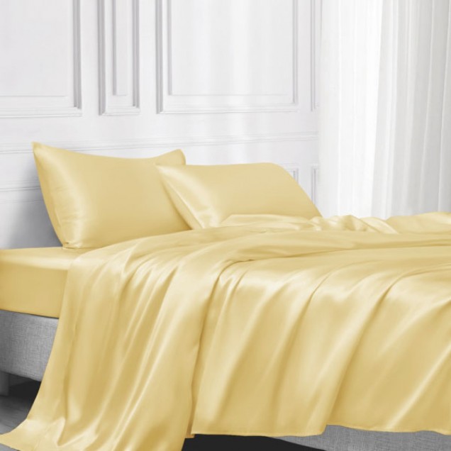 Online Gold 22 Momme Mulberry Silk Flat Sheet UK