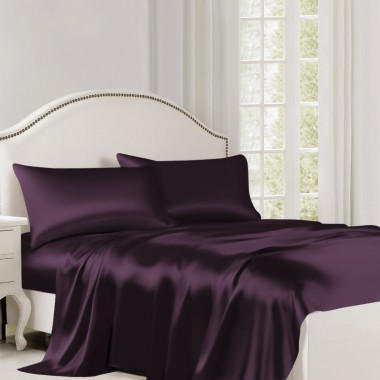 Online Grape 22 Momme Mulberry Silk Flat Sheet UK