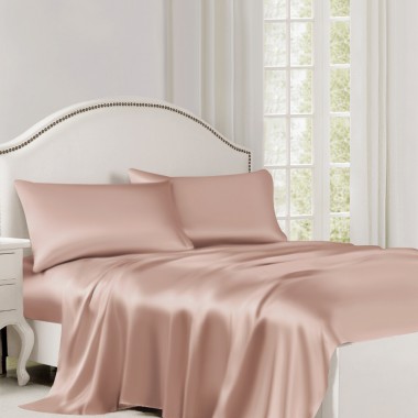 Online Pearl Pink 22 Momme Mulberry Silk Flat Sheet UK