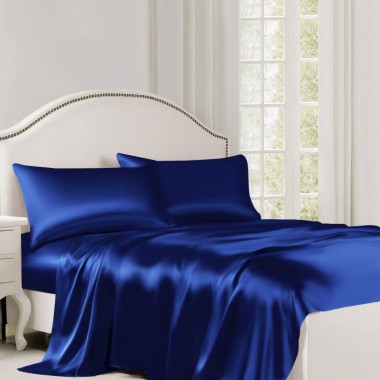 Online Royal Blue 22 Momme Mulberry Silk Flat Sheet UK