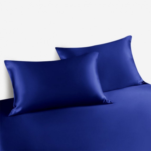 Online Royal Blue 22 Momme Mulberry Zipper Silk Pillowcase UK