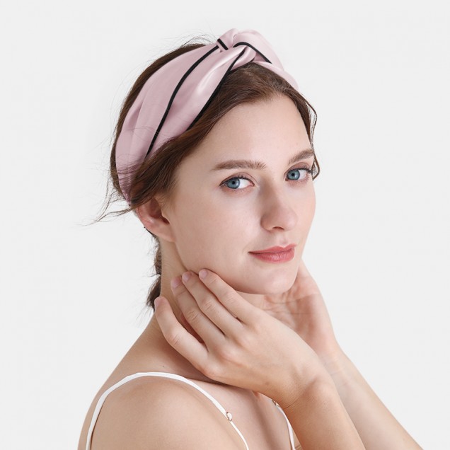 Online Suede Rose & Black Silk Headband UK